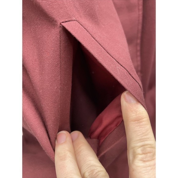 Vintage Sport Ease Fashions Goose Down Trench Coat Maroon Made in Canada Size 14 - Picture 4 of 16